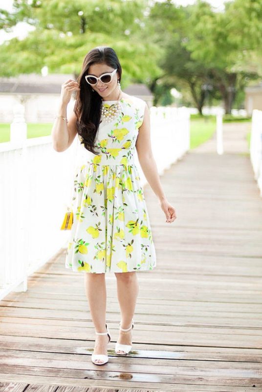 Лимонное платье