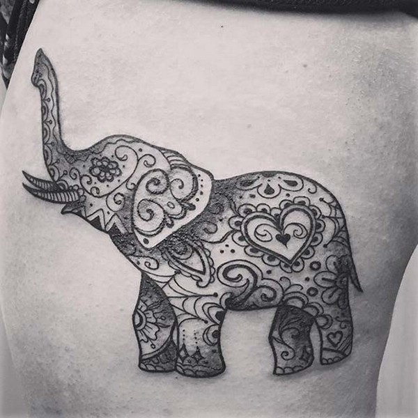 Татуировки со слоном для девушек