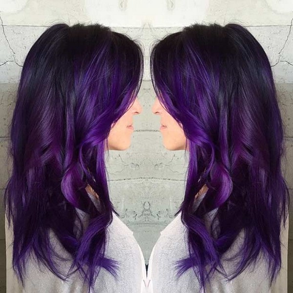 Темно-фиолетовый цвет волос